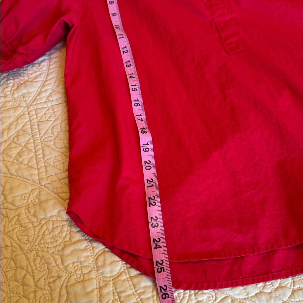 Talbots Vibrant Red Cotton Blouse - Picture 5 of 5